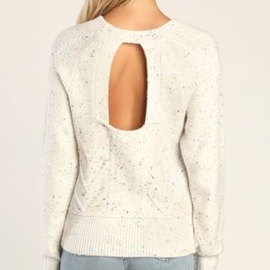 Lulu's Cream Speckled Crew Neck Sweater